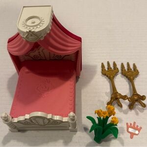 Playmobil Princess Canopy Bed w/ Accessories – Vintage 1998 Dollhouse Furniture